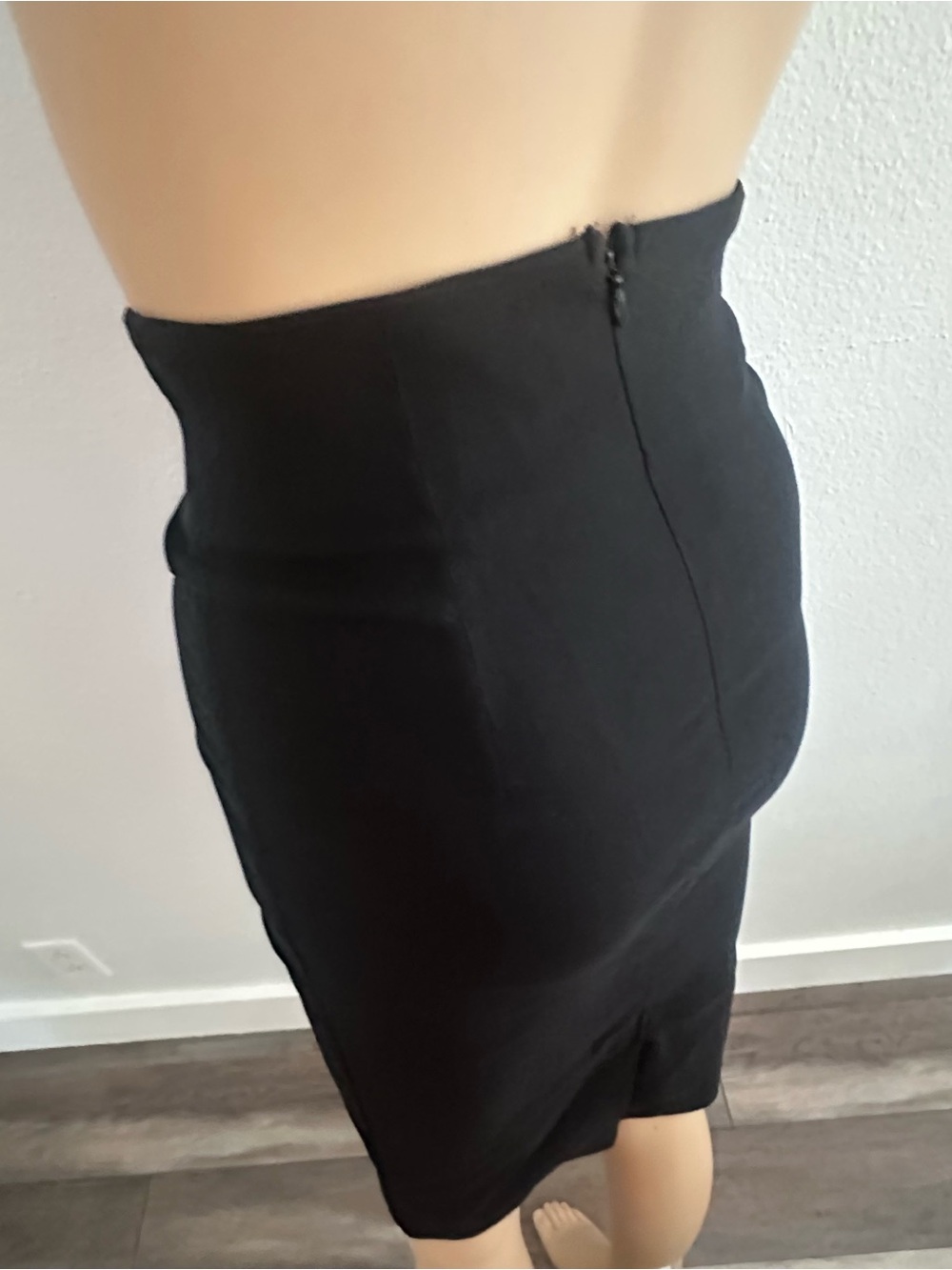 Vintage 90s Klaxons Black Corset Lace-Up High Waist Pencil Skirt Size Small Goth - Picture 5 of 11
